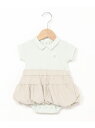 【SALE/20%OFF】petit main バルーンOPロンパース ナルミヤオンライン マタニティウェア・ベビー用品 ロンパース・カバーオール グリーン グレー【RBA_E】(4)