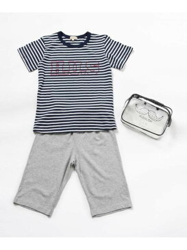 【SALE/50%OFF】HusHusH 【80-130cm】綿100%・PVCポーチ付きセットアップ ハッシュアッシュ カットソー アンサンブル/ツインセット グリーン グレー ネイビー ピンク【RBA_E】