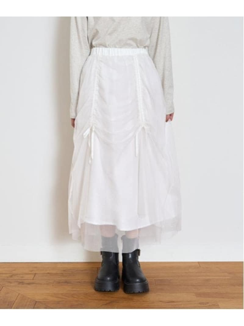 【SALE／60%OFF】Lovetoxic 【LTXC】ギャザーチュールスカート ナルミヤオンライン スカート その他のスカート ホワイト【RBA_E】
