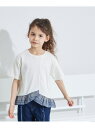 pairmanon アシンメトリーデザイン 裾フリル 半袖Tシャツ ペアマノン トップス カットソー・Tシャツ ホワイト ピンク ブルー