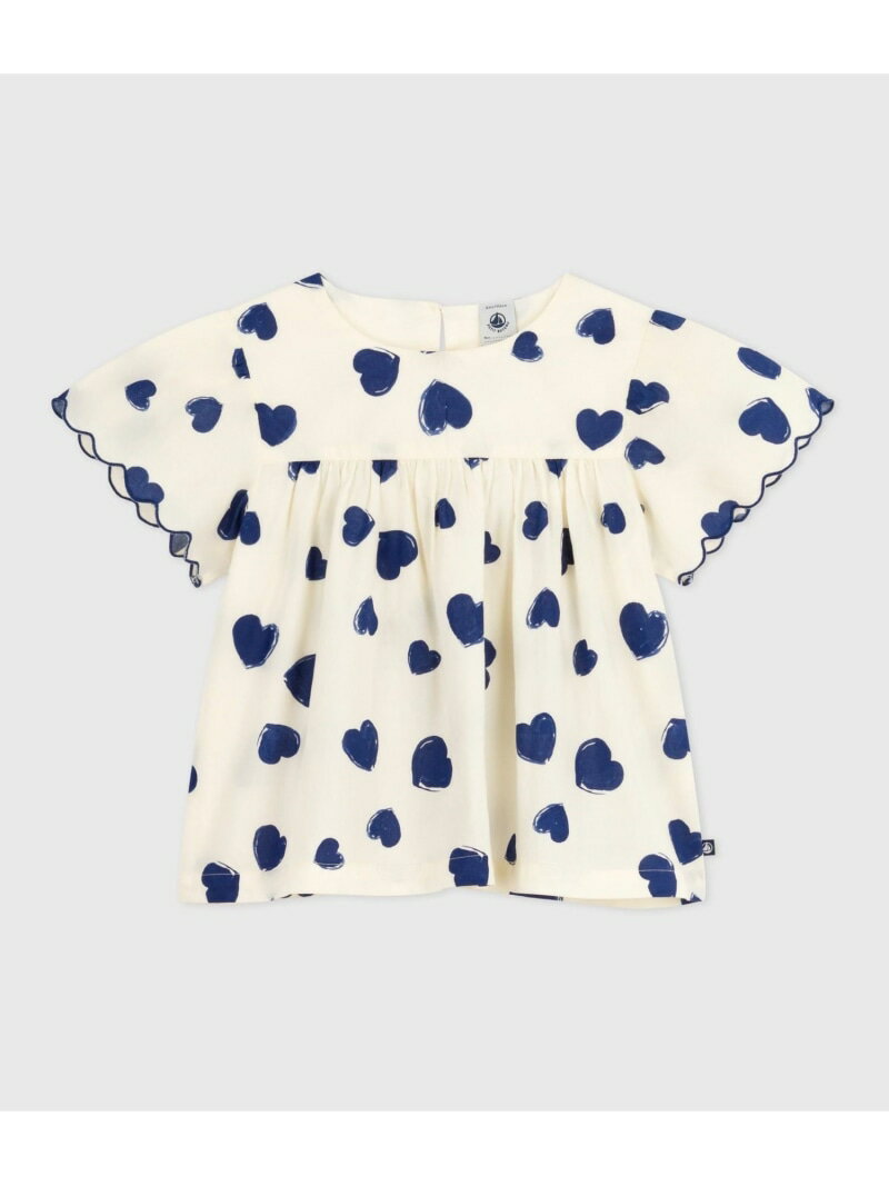 PETIT BATEAU 半袖ブラウス プチバトー トップス シャツ・ブラウス ホワイト【送料無料】