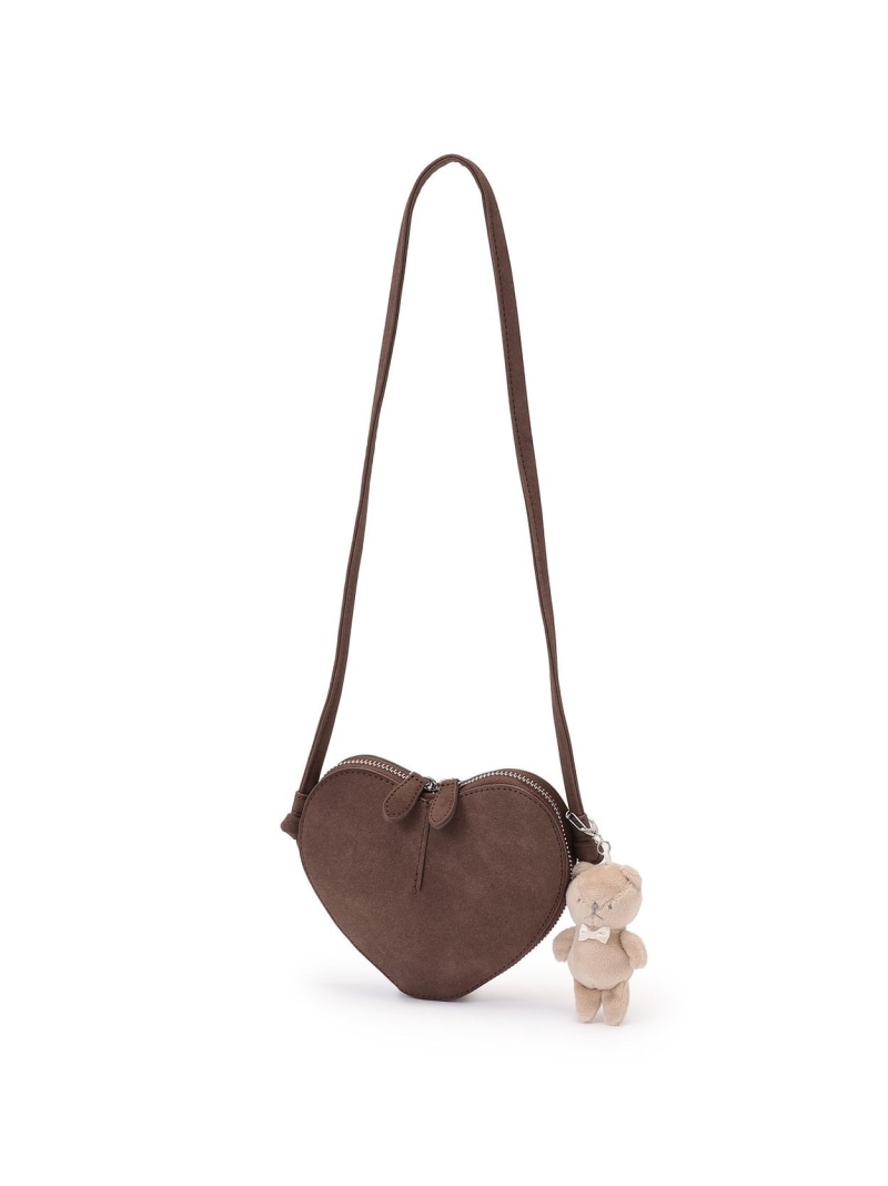 petit main チャームつきハートポシェット ナルミヤオンライン バッグ ショルダーバッグ シルバー ブラ..