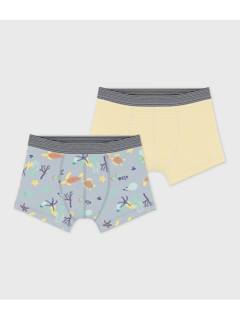 【SALE／10%OFF】PETIT BATEAU プリントトランクス2枚組 プチバトー インナー・ルームウェア ボクサーパンツ・トランクス【RBA_E】