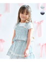【SALE/30%OFF】any FAM KIDS フラワー×リボン ビスチェ付きTシャツ エニィファム トップス カットソー・Tシャツ グリーン ネイビー【RBA_E】
