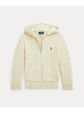 POLO RALPH LAUREN (ボーイズ 2才~7才)ケーブル コットン フーデッド フルジップ セーター ラルフローレン トップス ニット ブラウン【送...