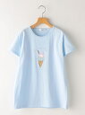 【SALE／50%OFF】SHIPS KIDS SHIPS KIDS:デザート モチーフ TEE(140~150cm) シップス トップス その他のトップス ブルー ホワイト【RBA_E】