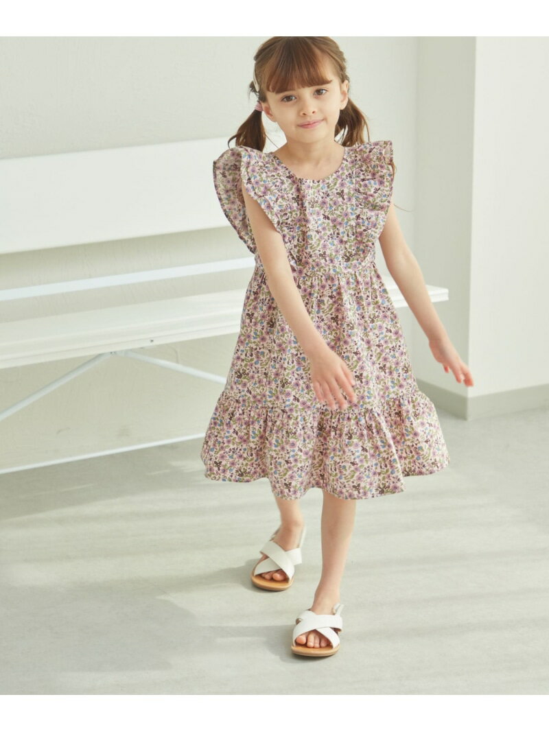 pairmanon 総柄フリルワンピース ペアマノン ワンピース・ドレス ワンピース ブルー ネイビー ピンク イエローのサムネイル