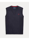 POLO RALPH LAUREN (ボーイズ 8才~20才)コットン Vネック セーター ベスト ラルフローレン トップス ニット ネイビー【送料無料】