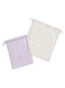 【SALE/20%OFF】petit main ワンポイント巾着2P ナルミヤオンライン 財布・ポーチ・ケース ポーチ ネイビー パープル【RBA_E】