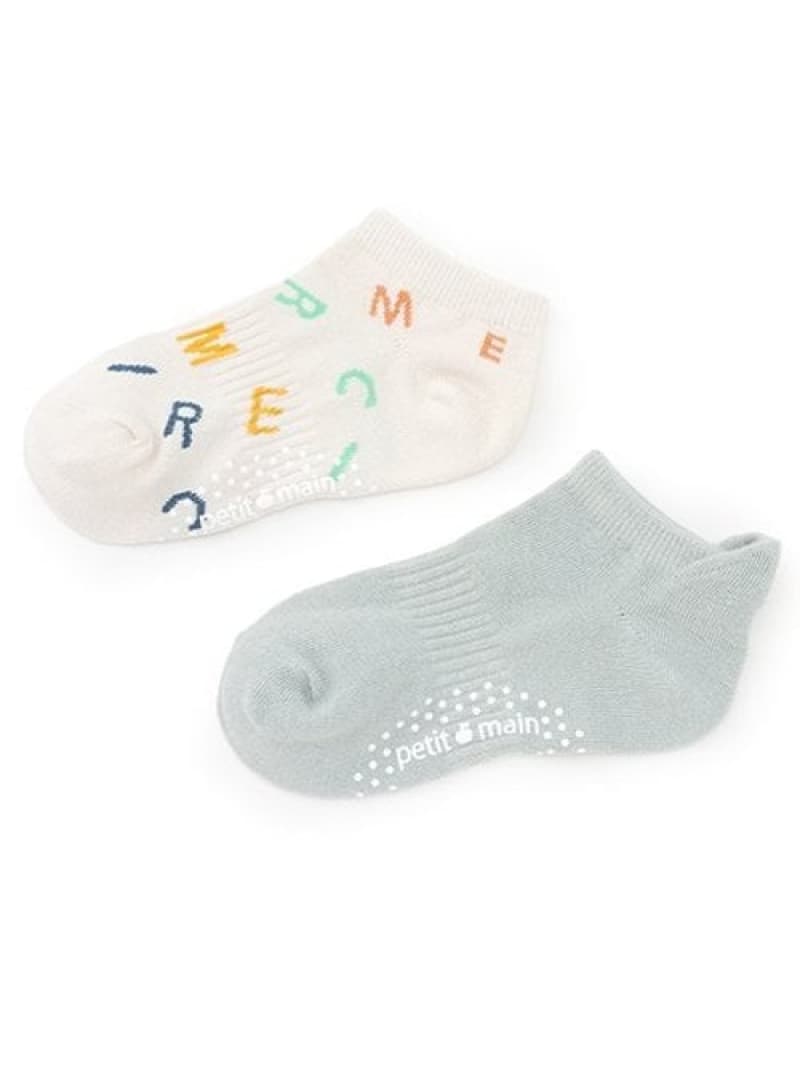 【SALE/28%OFF】petit main DAILYスニーカー丈ソックス2P ナルミヤオンライン 靴下・レッグウェア 靴下 グリーン ブルー ホワイト【RBA_E】