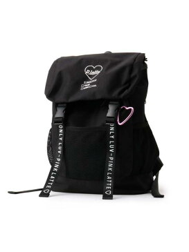 PINK-latte フラップ付きメッシュポケットリュック ピンク ラテ バッグ リュック/バックパック ブラック グリーン パープル【送料無料】