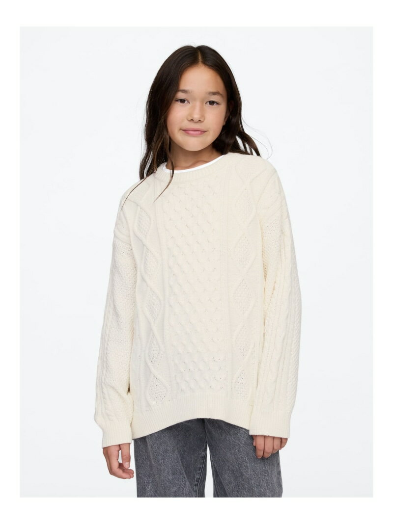 【SALE／57%OFF】GAP (K)オーバーサイズ チュニックセーター (キッズ) ギャップ トップス ニット ホワイト ネイビー【RBA_E】