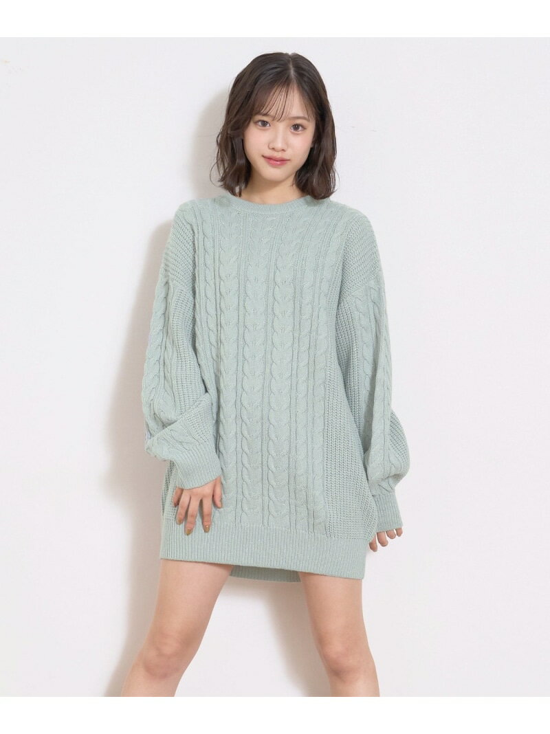 Lovetoxic ラメニットルーズワンピース ナルミヤオンライン ワンピース・ドレス ワンピース グレー グ..