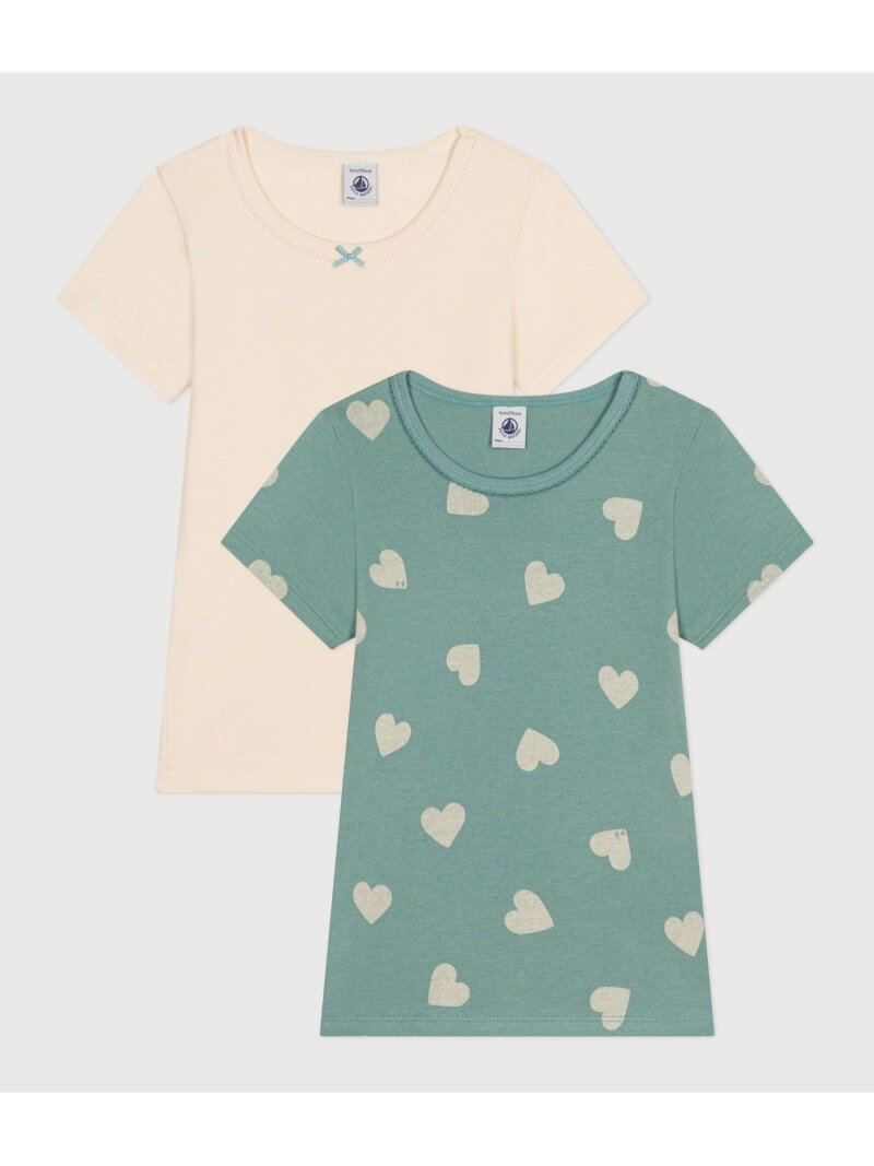 PETIT BATEAU（プチバトー）半袖Tシャツ2枚組人気のハートプリント、シンプルなプレーンカラーで揃えた半袖Tシャツ2枚セットです。第二の肌と呼ばれるほど心地よい肌触りの1x1リブ編み素材を使用し、快適な着心地を実現しています。ピコレースやリボンがあしらわれたキュートなデザインが人気のおすすめアイテムです。型番：A0A3TB-00-100 KE7338【採寸】サイズ着丈身幅袖丈6才 116cm43.5cm28cm12cm8才 128cm47cm29cm13.2cm10才 140cm50.5cm31cm14cm12才 152cm54cm32.5cm14.8cm商品のサイズについて【商品詳細】モロッコ素材：コットン100%サイズ：6才 116cm、8才 128cm、10才 140cm、12才 152cm※画面上と実物では多少色具合が異なって見える場合もございます。ご了承ください。商品のカラーについて 【予約商品について】 ※「先行予約販売中」「予約販売中」をご注文の際は予約商品についてをご確認ください。 ■重要なお知らせ※ 2点以上ご購入の場合、全ての商品が揃い次第一括でのお届けとなります。お届け予定日の異なる商品をお買い上げの場合はご注意下さい。お急ぎの商品がございましたら分けてご購入いただきますようお願い致します。発送について ※ 買い物カートに入れるだけでは在庫確保されませんのでお早めに購入手続きをしてください。当店では在庫を複数サイトで共有しているため、同時にご注文があった場合、売切れとなってしまう事がございます。お手数ですが、ご注文後に当店からお送りする「ご注文内容の確認メール」をご確認ください。ご注文の確定について ※ Rakuten Fashionの商品ページに記載しているメーカー希望小売価格は、楽天市場「商品価格ナビ」に登録されている価格に準じています。 商品の価格についてPETIT BATEAUPETIT BATEAUのその他のインナー・ルームウェアインナー・ルームウェアご注文・お届けについて発送ガイドラッピンググッズ3,980円以上送料無料ご利用ガイド