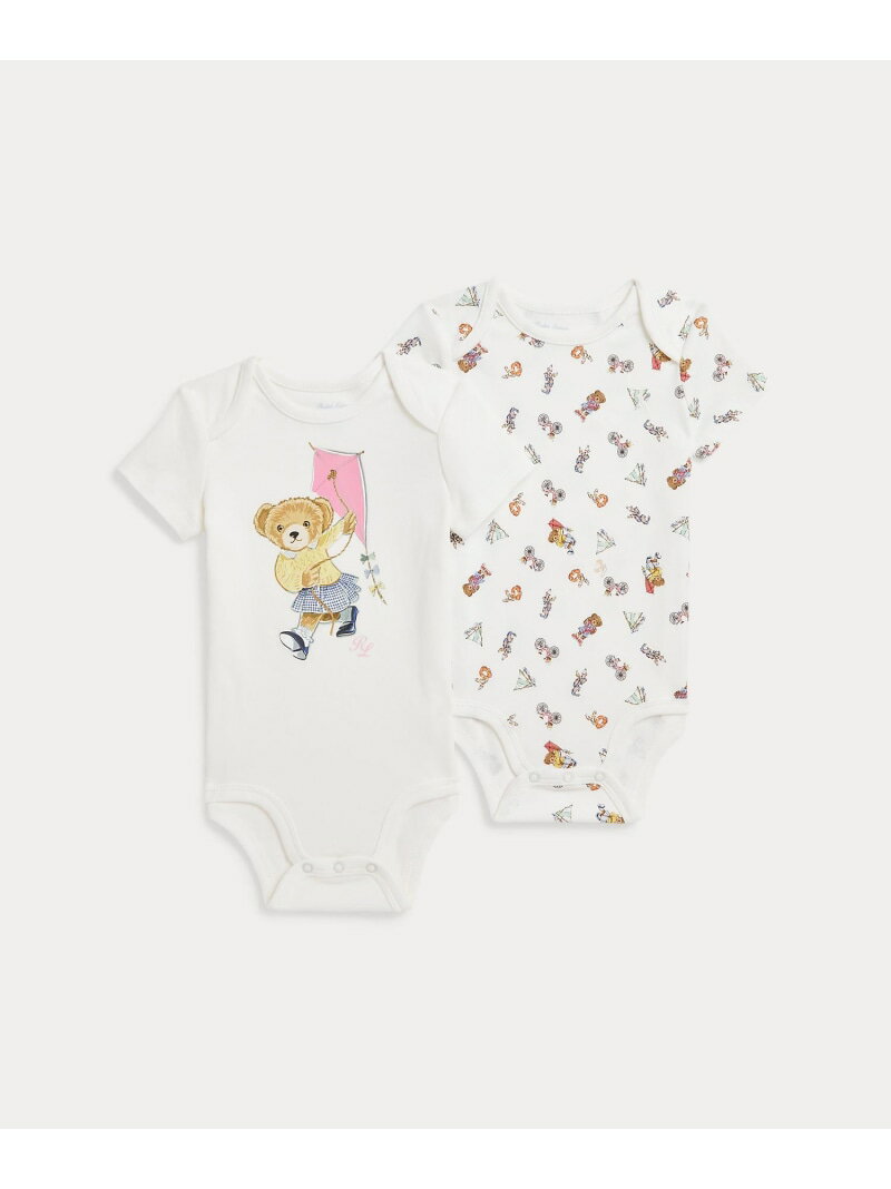 POLO RALPH LAUREN (ベビー)Polo ベア コットン ボディスーツ 2パック ラルフローレン マタニティウェア・ベビー用品 ロンパース・カバーオール ホワイト【送料無料】