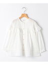 SHIPS KIDS SHIPS KIDS:140~150cm / スナップ ボタン フリル ブラウス シップス トップス シャツ・ブラウス ホワイト【送料無料...