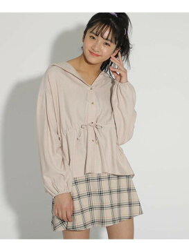 【SALE／60%OFF】PINK-latte ★ニコラ掲載★マウンテンパーカー風シャツ ピンク ラテ シャツ/ブラウス シャツ/ブラウスその他 ベージュ ホワイト【RBA_E】