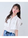 【SALE/50%OFF】by LOVEiT クロップド丈レイヤードブラウス ナルミヤオンライン トップス シャツ・ブラウス ホワイト ブルー【RBA_E】