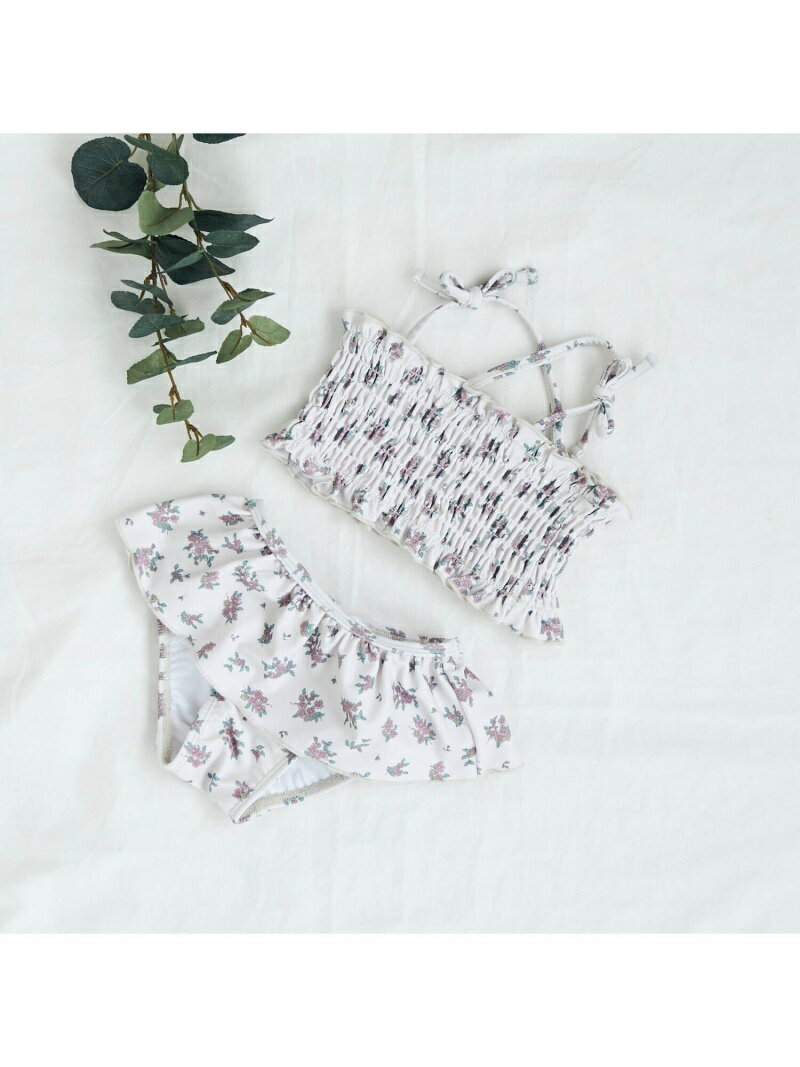 【SALE／20%OFF】apres les cours ナチュラル花柄ベビー水着 エフオーオンラインストア 水着・スイムグッズ その他の水着・スイムグッズ ホワイト グリーン【RBA_E】のサムネイル