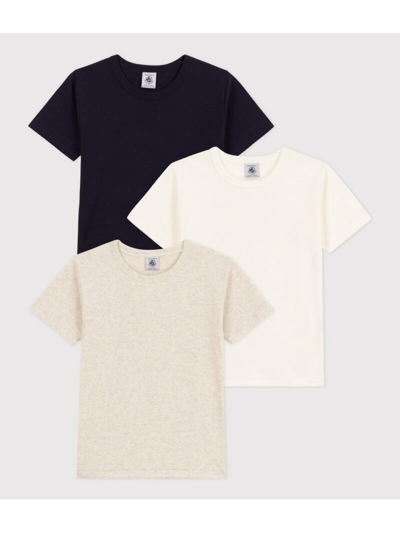 PETIT BATEAU 半袖Tシャツ3枚組 プチバトー インナー・ルームウェア その他のインナー・ルームウェア【送料無料】