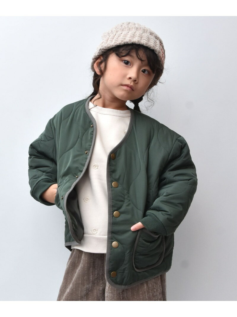 Si・Shu・Non Si・Shu・Non/キルトジャケット シ・シュ・ノン ジャケット・アウター ノーカラージャケット グリーン ベージュ