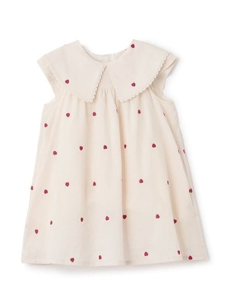 【SALE／44%OFF】petit main 【リンク】衿ハート刺しゅうワンピース(キッズ) ナルミヤオンライン ワンピース・ドレス シャツワンピース ピンク ブルー ネイビー【RBA_E】のサムネイル
