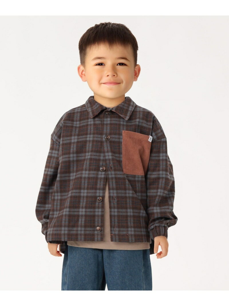 SHIPS Colors SHIPS Colors:100~140cm /＜洗濯機可能＞チェック ワイド ボックスシャツ シップス トッ..