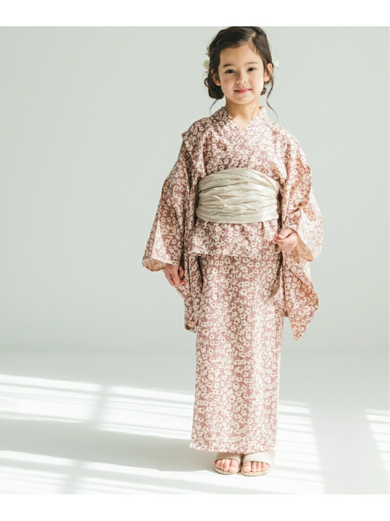 pairmanon 花柄 チェック柄 2WAY セパレート浴衣 二部式 ガールズ 兵児帯 3点セット ペアマノン 着物・浴衣・和装小物 浴衣 ピンク イエロー パープルのサムネイル