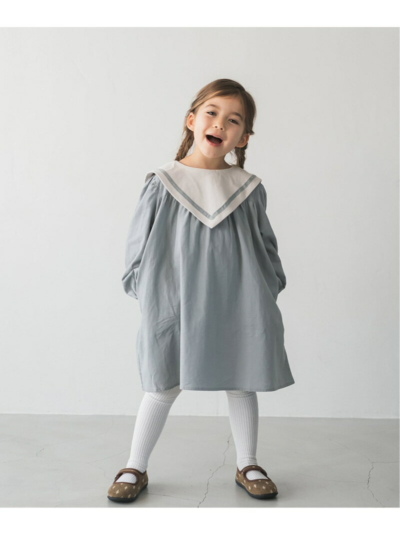 riziere コーデュロイセーラーカラーワンピース リジェール ワンピース・ドレス ワンピース ブルー ブラウンのサムネイル