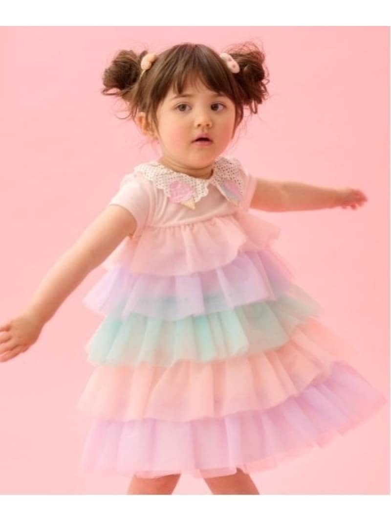 【SALE／30%OFF】baby cheer アイス衿チュールワンピース ナルミヤオンライン ワンピース・ドレス ワンピース パープル ピンク【RBA_E】【送料無料】のサムネイル
