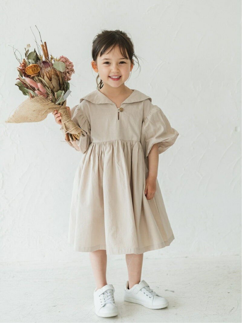 riziere riziere/(K)ピュアコットンセーラーカラーワンピース リジェール ワンピース・ドレス その他のワンピース・ドレス ベージュ ホワイト グリーン ピンク イエローのサムネイル