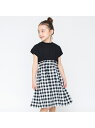 【SALE/40%OFF】branshes 【WEB限定】ギンガムチェックドッキングワンピース ブランシェス ワンピース・ドレス ワンピース ブラック ホワイト...