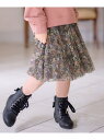 【SALE/30%OFF】any FAM KIDS 花柄 チュール フレア スカート エニィファム スカート ロング・マキシスカート グレー ピンク【RBA_E...