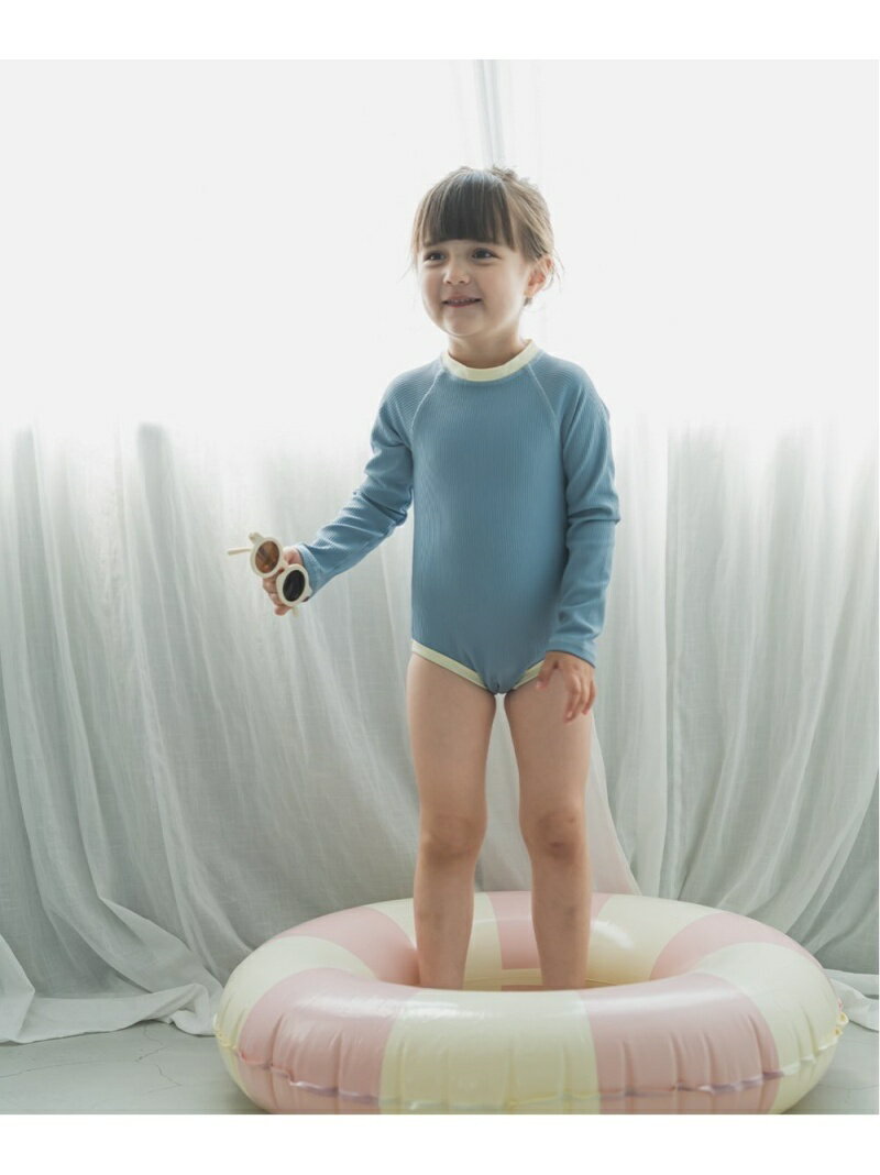 riziere ジップアップ長袖スウィムウェア リジェール 水着・スイムグッズ 水着 ブルー ピンクのサムネイル