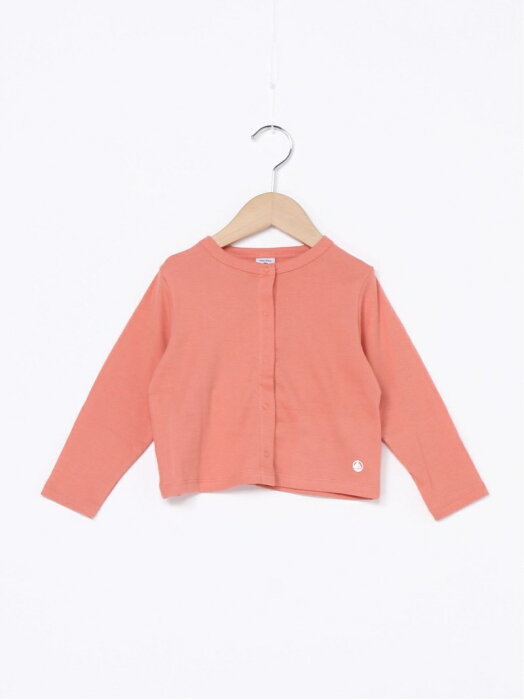 【SALE／30%OFF】PETIT BATEAU (K)クルーネックカーディガン プチバトー カットソー キッズカットソー ピンク ネイビー【RBA_E】