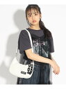 【SALE／50%OFF】PINK-latte プラチェーン付きハーフムーンショルダーバッグ ピンク ラテ バッグ ショルダーバッグ ホワイト ブラック【RBA_E】