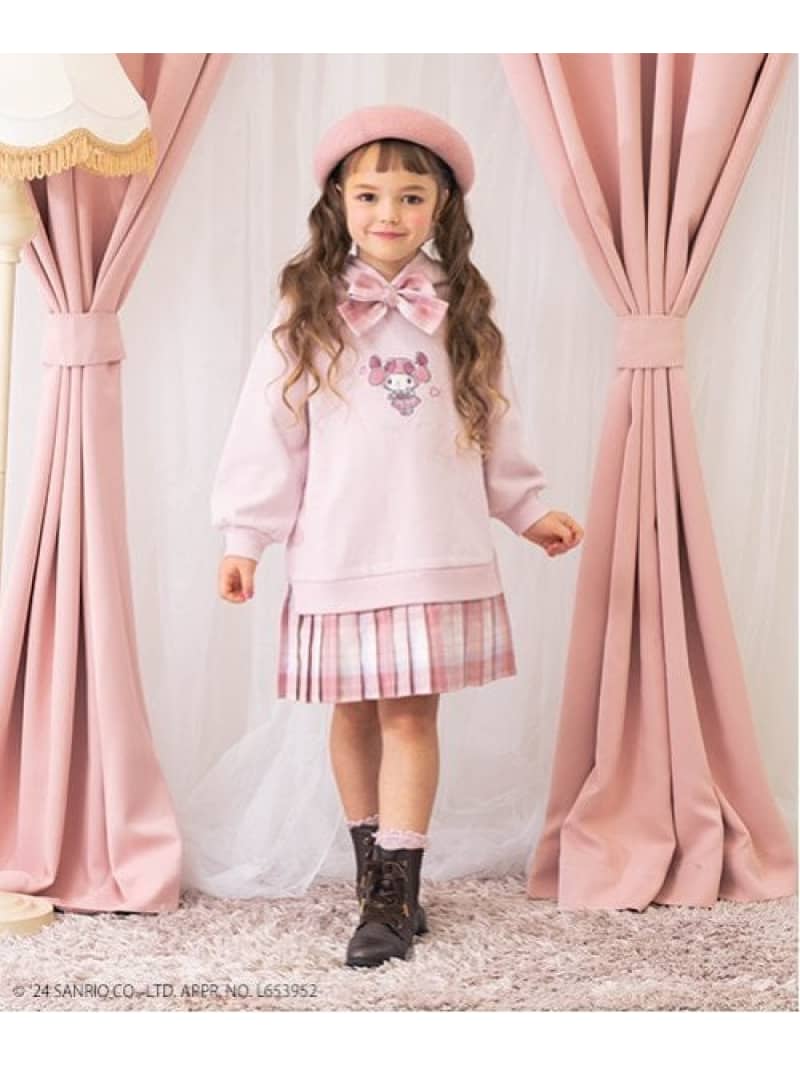 mezzo piano 【おめかしマイメロディ】裾プリーツ パーカワンピース ナルミヤオンライン ワンピース・ドレス ワンピース ピンク【送料無料】のサムネイル