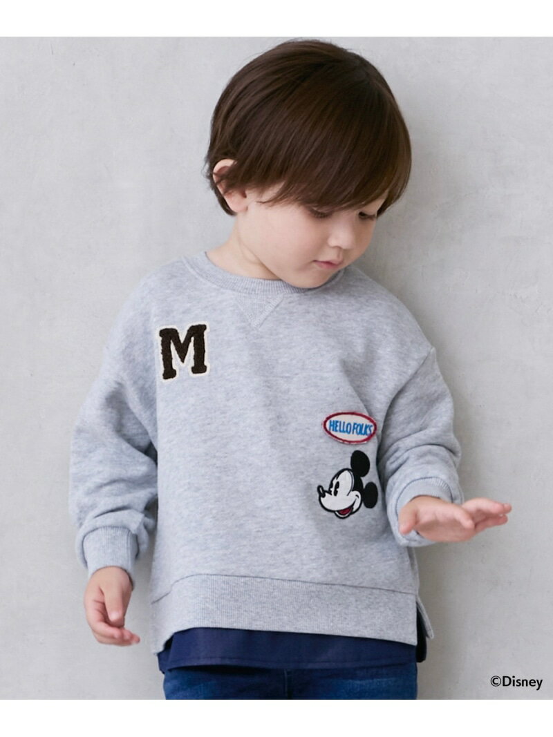 【SALE／20%OFF】petit main 【Disney】【リンク】ワッペントレーナー ナルミヤオンライン トップス ス..