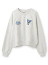 pom ponette junior ミントくん サガラ刺しゅうトレーナー ナルミヤオンライン トップス スウェット・トレーナー ホワイト【送料無料】