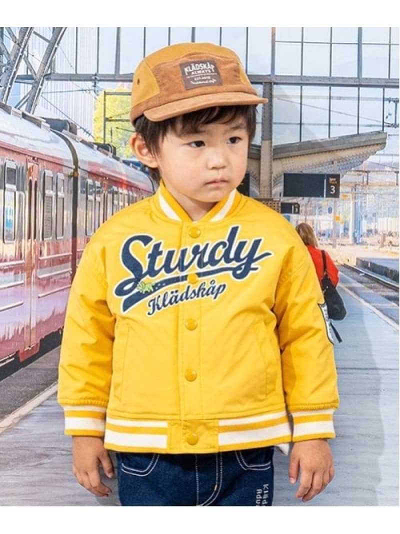 【SALE／30%OFF】kladskap 恐竜スタジャン ナルミヤオンライン ジャケット・アウター ブルゾン・ジャンパー イエロー ネイビー【RBA_E】【送料無料】