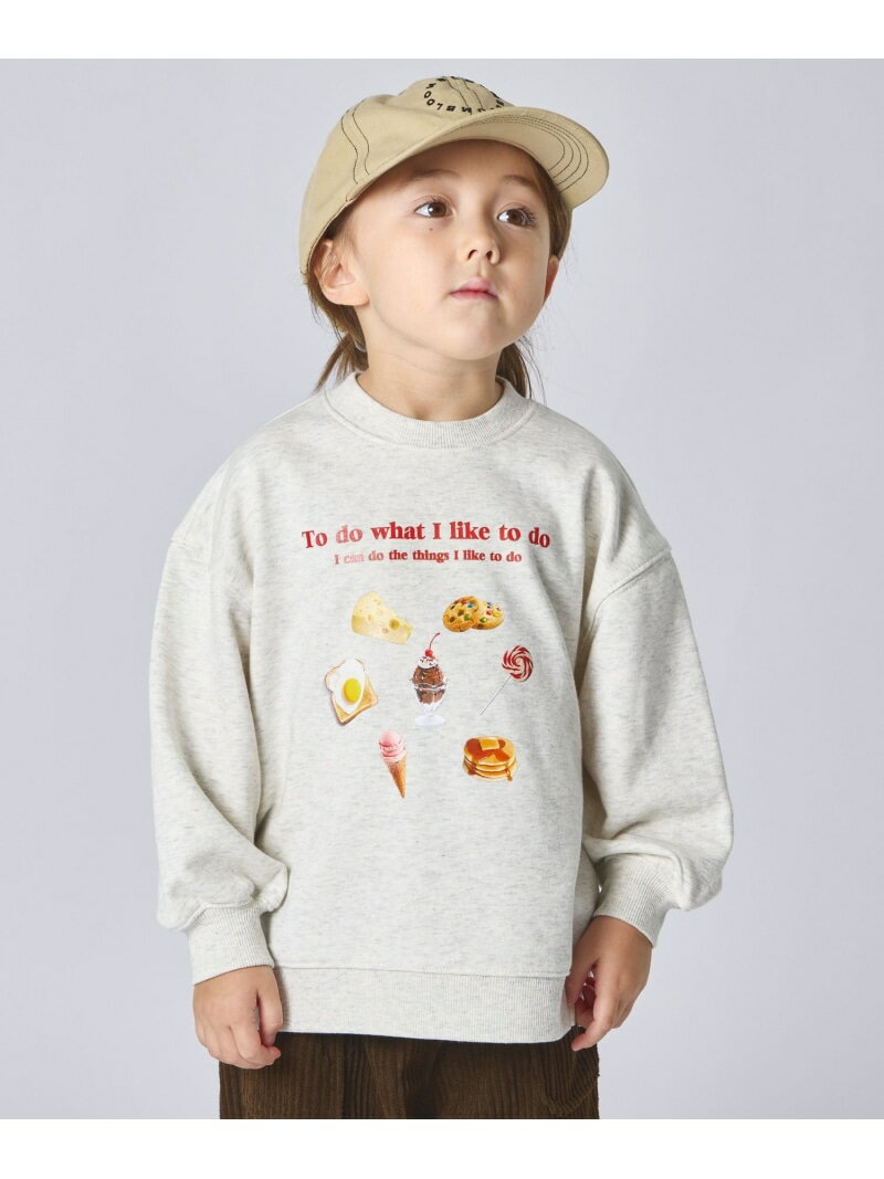 pairmanon 【サラッとスウェット】ユニセックス フードモチーフ プリントトレーナー ペアマノン トップス スウェット・トレーナー ホワイト ブラック ピンク ワインレッド ブラウン