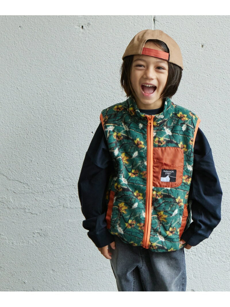 PAIRMANON STREET 【PAIRMANON STREET】マイクロフリース クレイジーカラー 配色 総柄 ベスト ペアマノン トップス ベスト・ジレ ホワイト ブルー グリーン