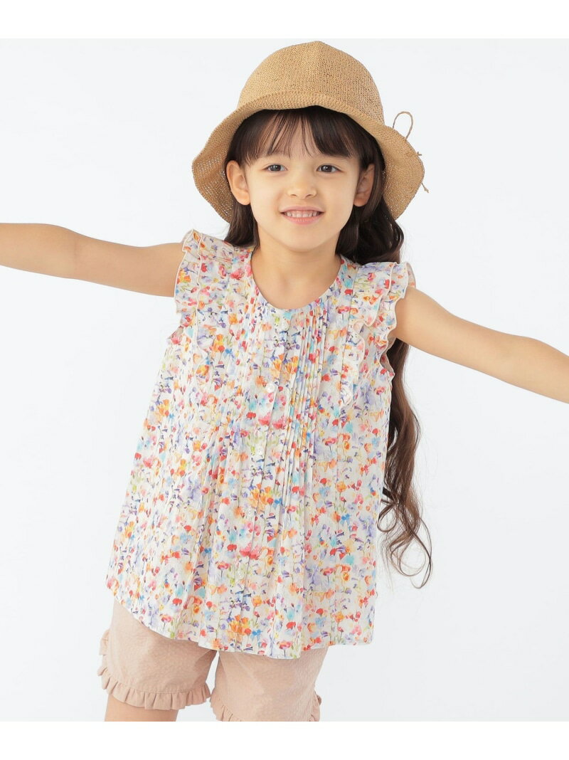 SHIPS KIDS SHIPS KIDS:100~130cm / フリル ブラウス シップス トップス シャツ・ブラウス レッド ネイビー【送料無料】