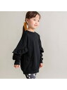 【SALE/20%OFF】branshes 【WEB限定/DRC/やわらか薄手裏毛】袖フリルチュニック丈トレーナー ブランシェス トップス スウェット・トレーナ...