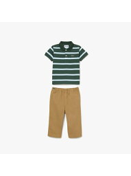 【SALE／50%OFF】LACOSTE JUNIORボーダーポロシャツパジャマセット ラコステ マタニティウェア・ベビー用品 ベビー肌着・新生児服 グリーン【RBA_E】【送料無料】