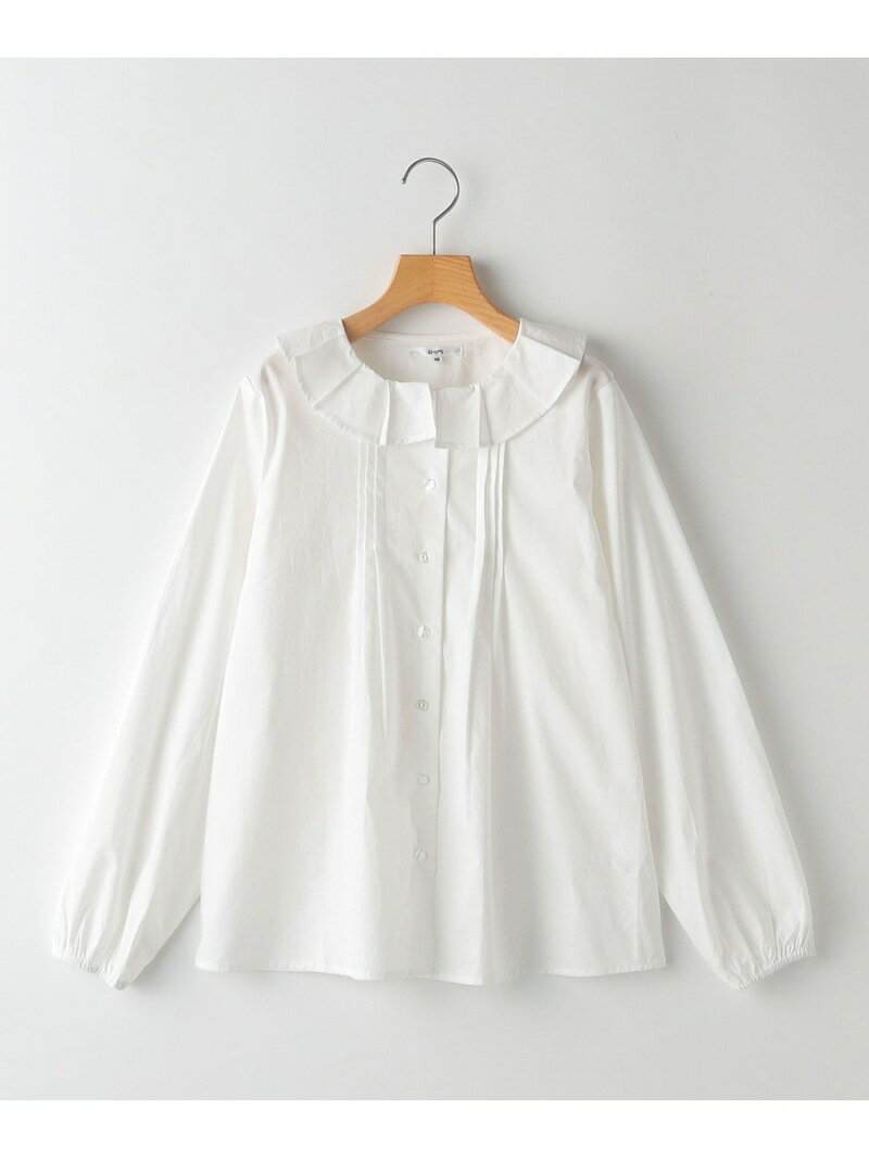 【SALE／50%OFF】SHIPS KIDS SHIPS KIDS:140~150cm / プリーツ カラー 長袖 ブラウス シップス トップス シャツ・ブラウス ホワイト【RBA_E】【送料無料】