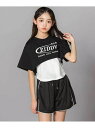 ZIDDY 重ね着風Tシャツ&ショートパンツセット(130~160cm) ベベ オンライン ストア スーツ・フォーマル セットアップスーツ ホワイト ブラック【...