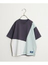 【SALE／20%OFF】ikka USAコットン 斜め切り替えTシャツ(120~160cm) イッカ トップス カットソー・Tシャツ グレー ホワイト【RBA_E】