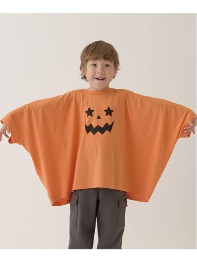b・ROOM 【ハロウィン】カボチャ&ねこアソート変形Tシャツ ナルミヤオンライン トップス カットソー・Tシャツ オレンジ ブラックのサムネイル