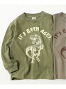 【SALE/10%OFF】devirock デビラボ プリント袖リブ 長袖Tシャツ デビロック 子供服 キッズ デビロック トップス カットソー・Tシャツ カーキ グレー ブラック ホワイト【RBA_E】